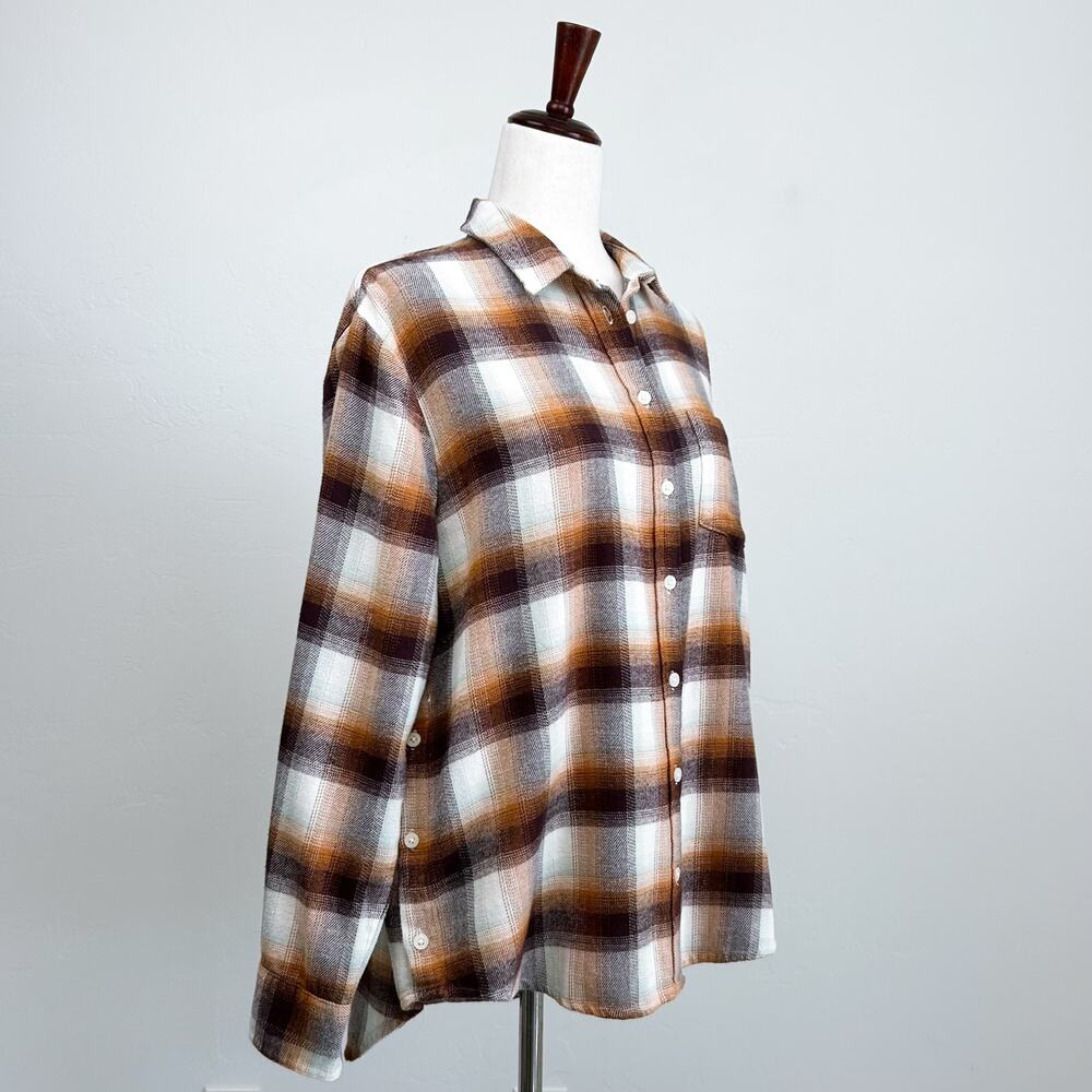 Madewell Checkered Button Down Shirt - Brown and Cream